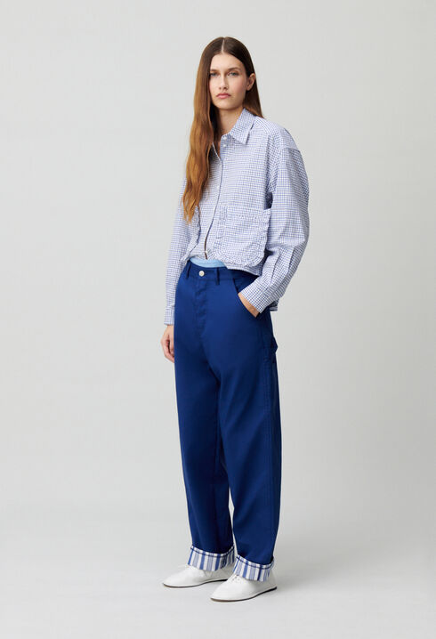 Striped hem trousers
