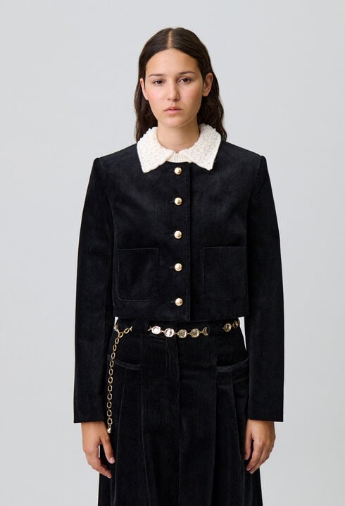 Short Velvet Boxy Jacket