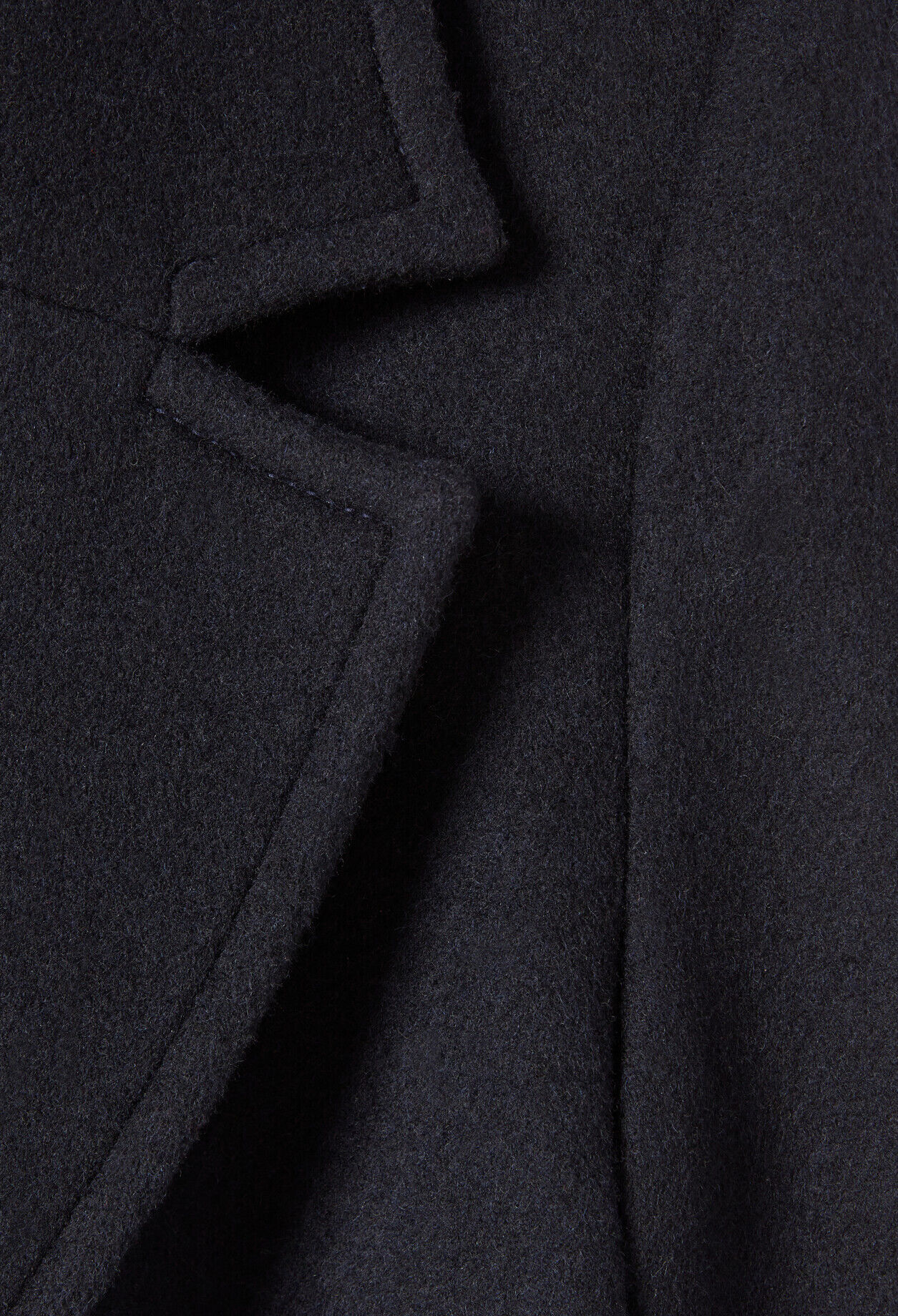 Long double-breasted wool coat