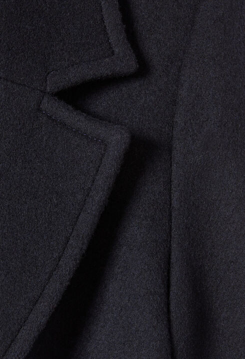 Long double-breasted wool coat