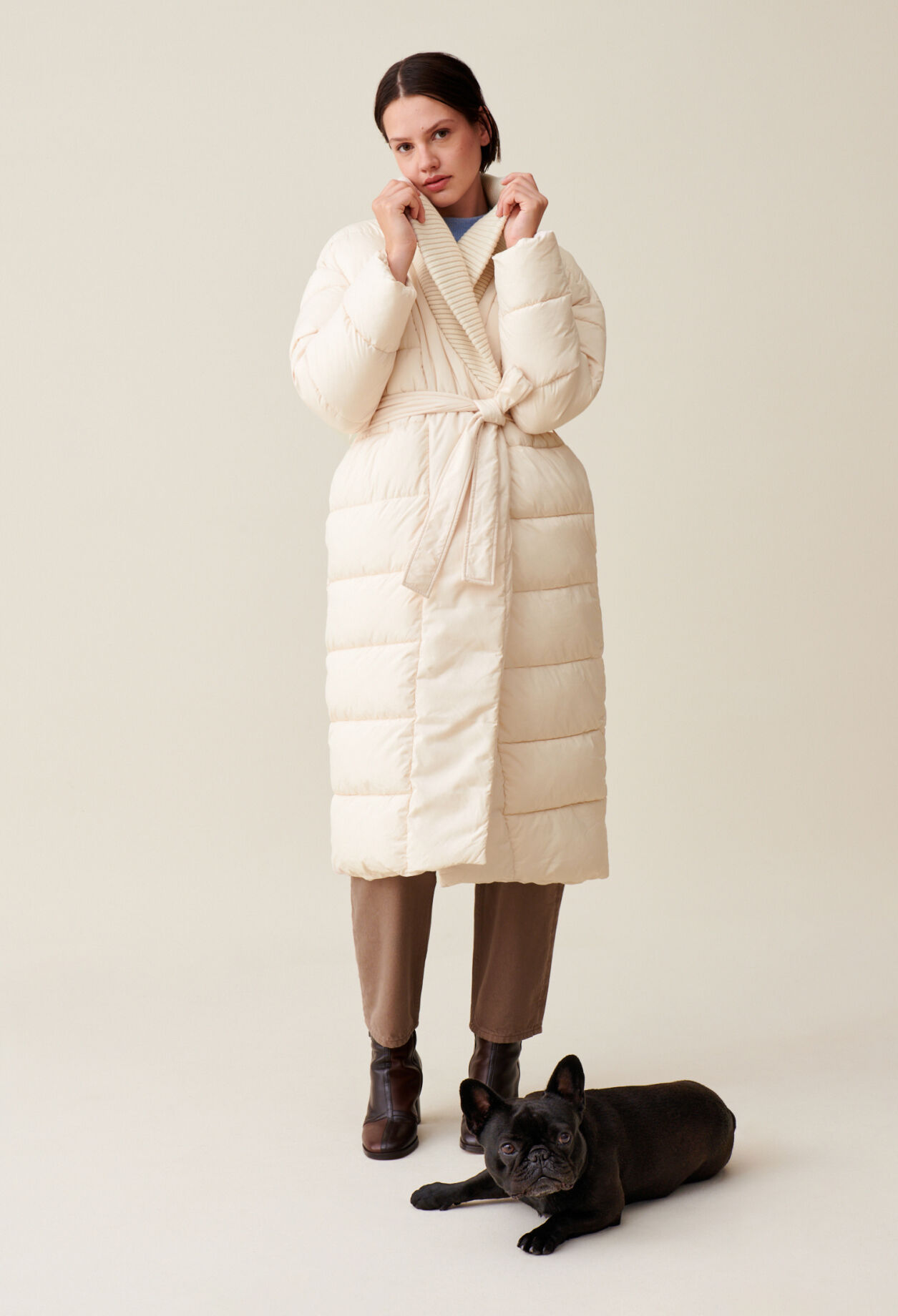 Shawl collar puffer coat hotsell