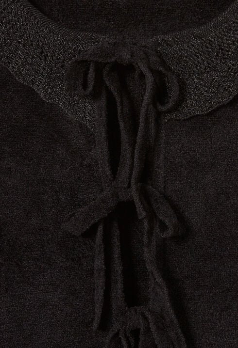 Velour knit cardigan
