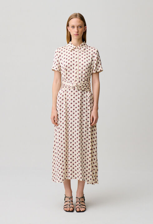 Floral print satin dress