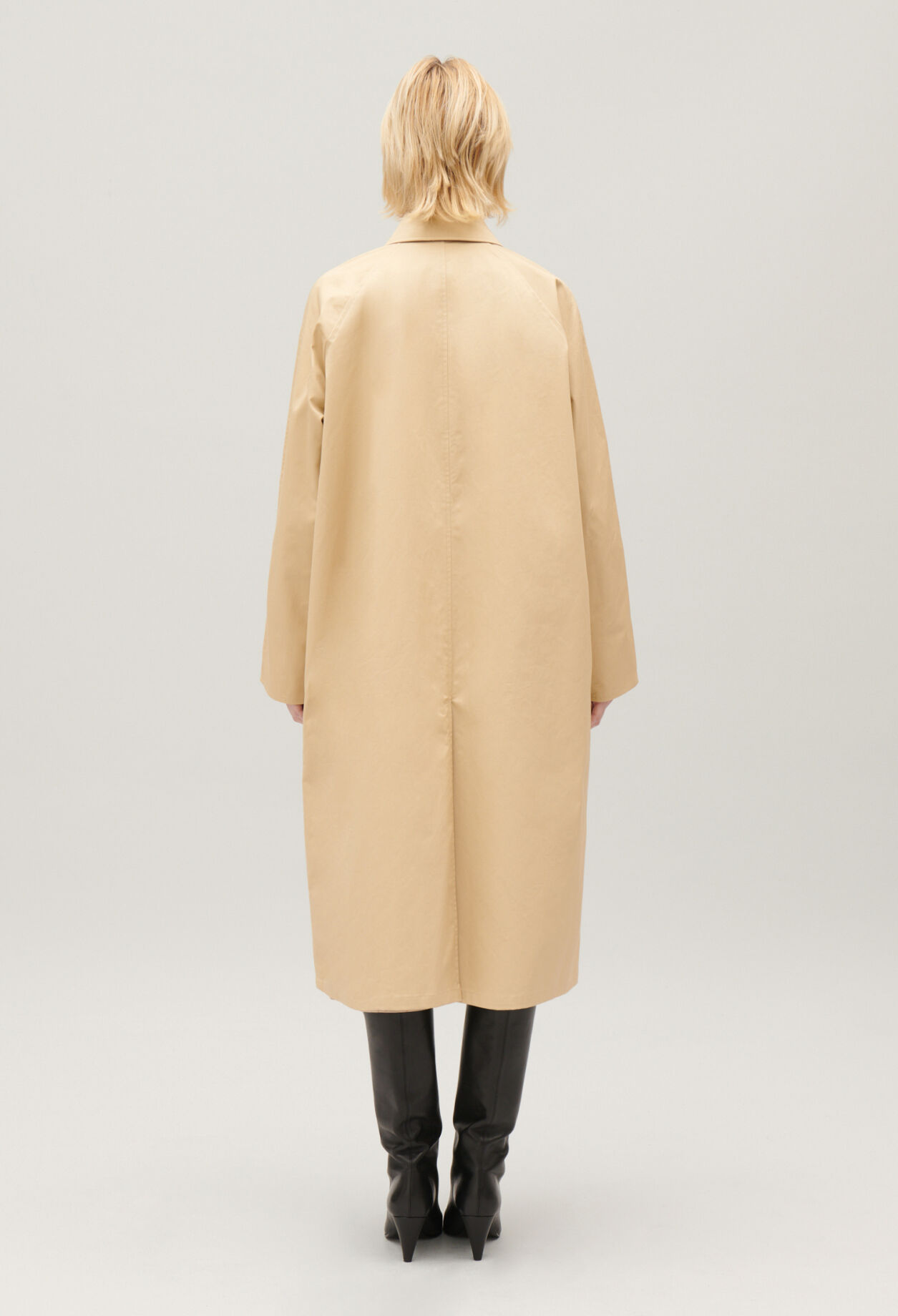 Beige reversible mid-length coat