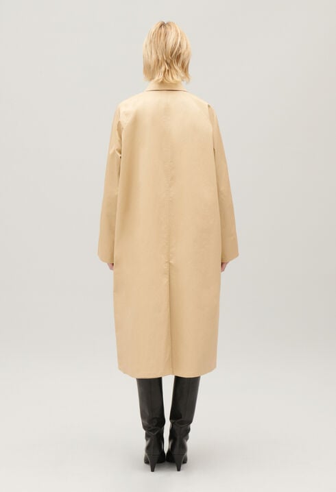 Beige reversible mid-length coat