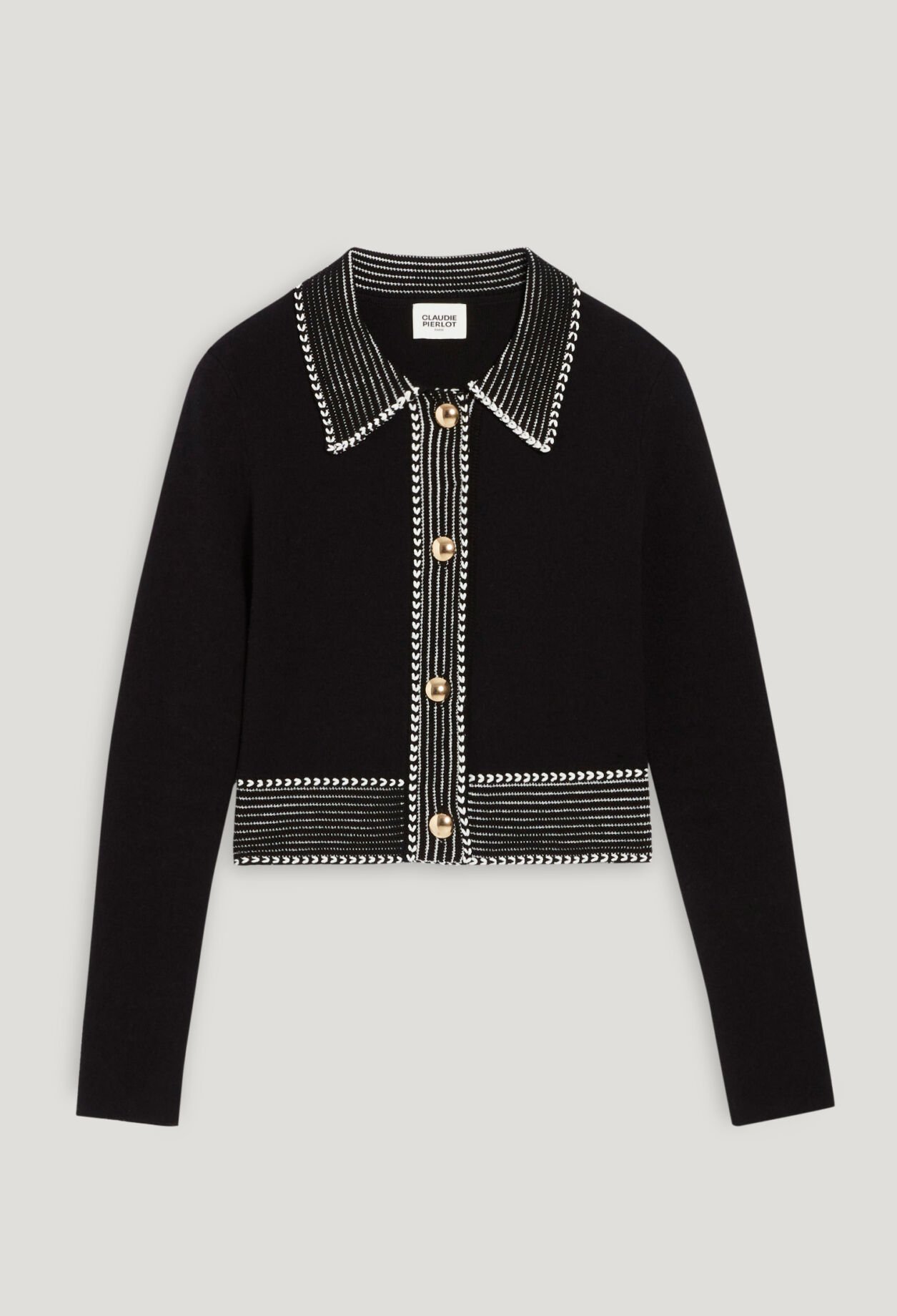 Cropped knit cardigan