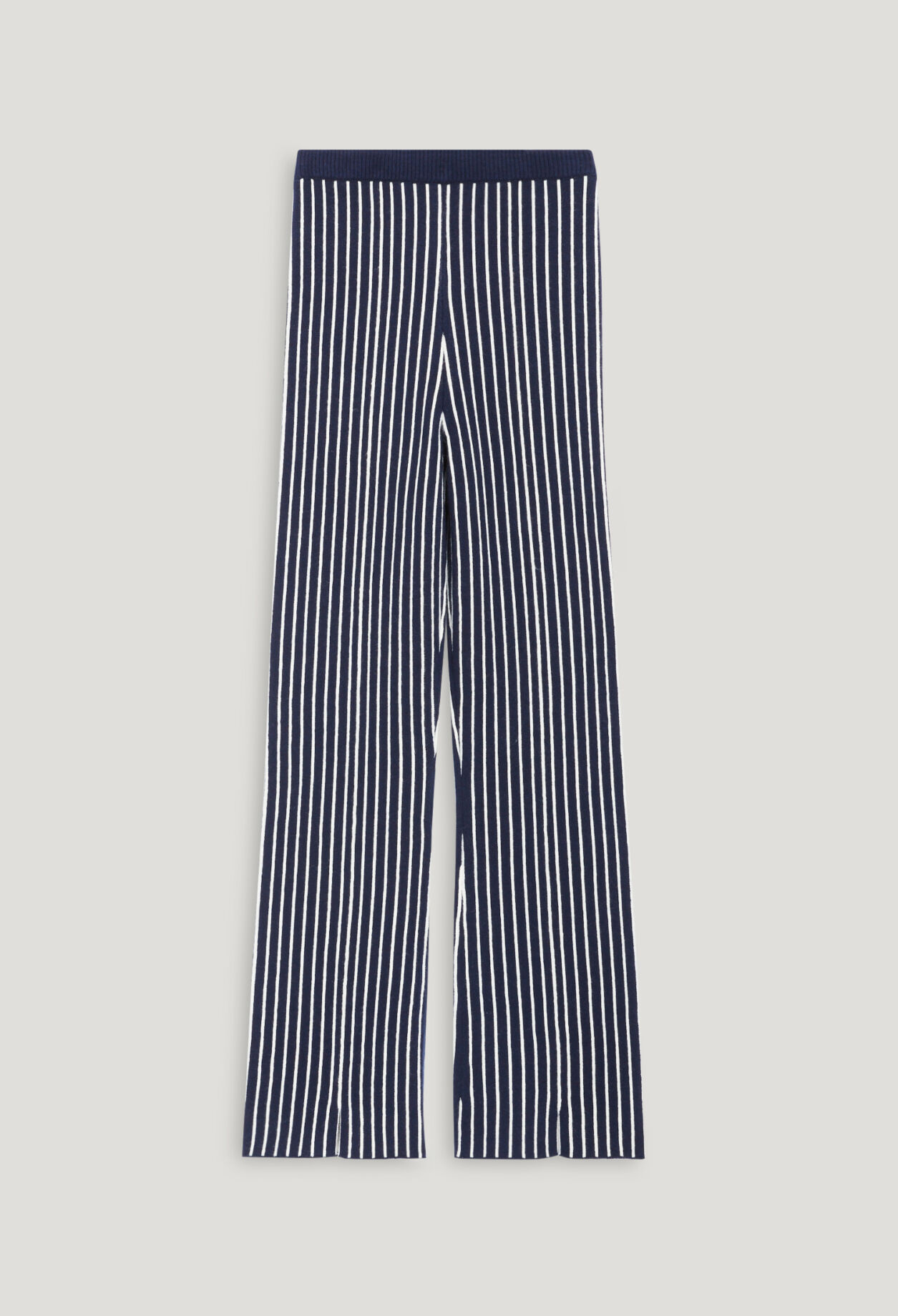 Stripy knit trousers