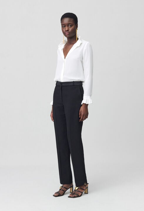 Cigarette-cut Tailored Trousers
