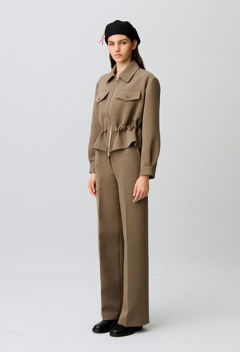 Gold flower peplum jacket