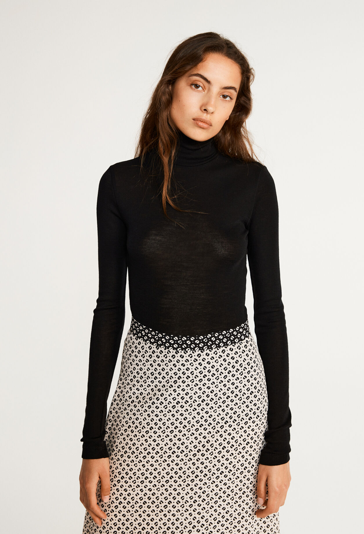 Roll-neck T-shirt