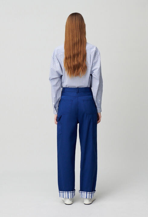 Striped hem trousers