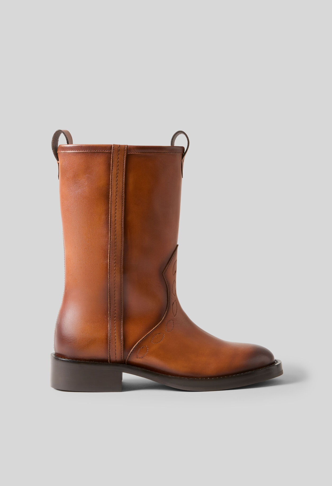 Smooth leather western boots