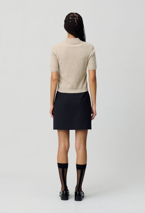 Wool jumper with high neck