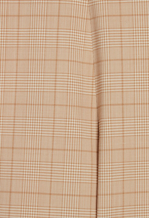 Beige checked A-line skirt