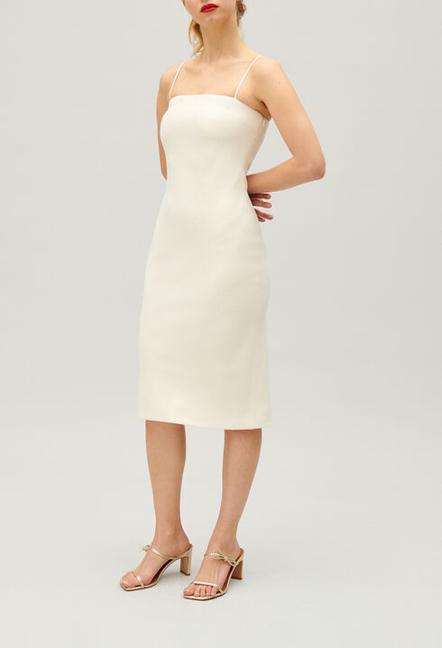 Short ecru tube dress