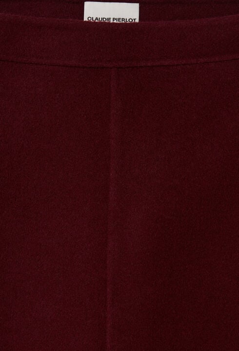 Short Straight Wool Skirt