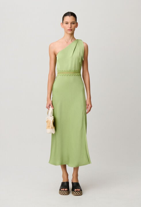 Satin and Lace Maxi Dress