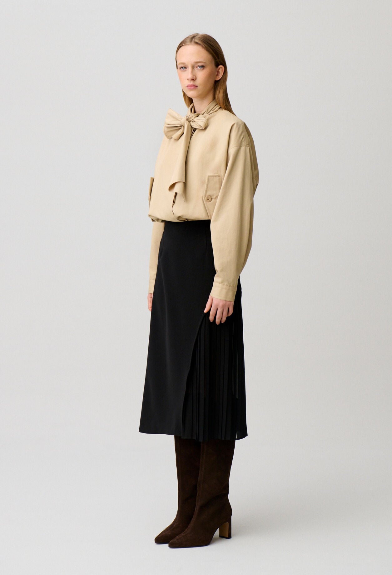 Pleated Midi Skirt