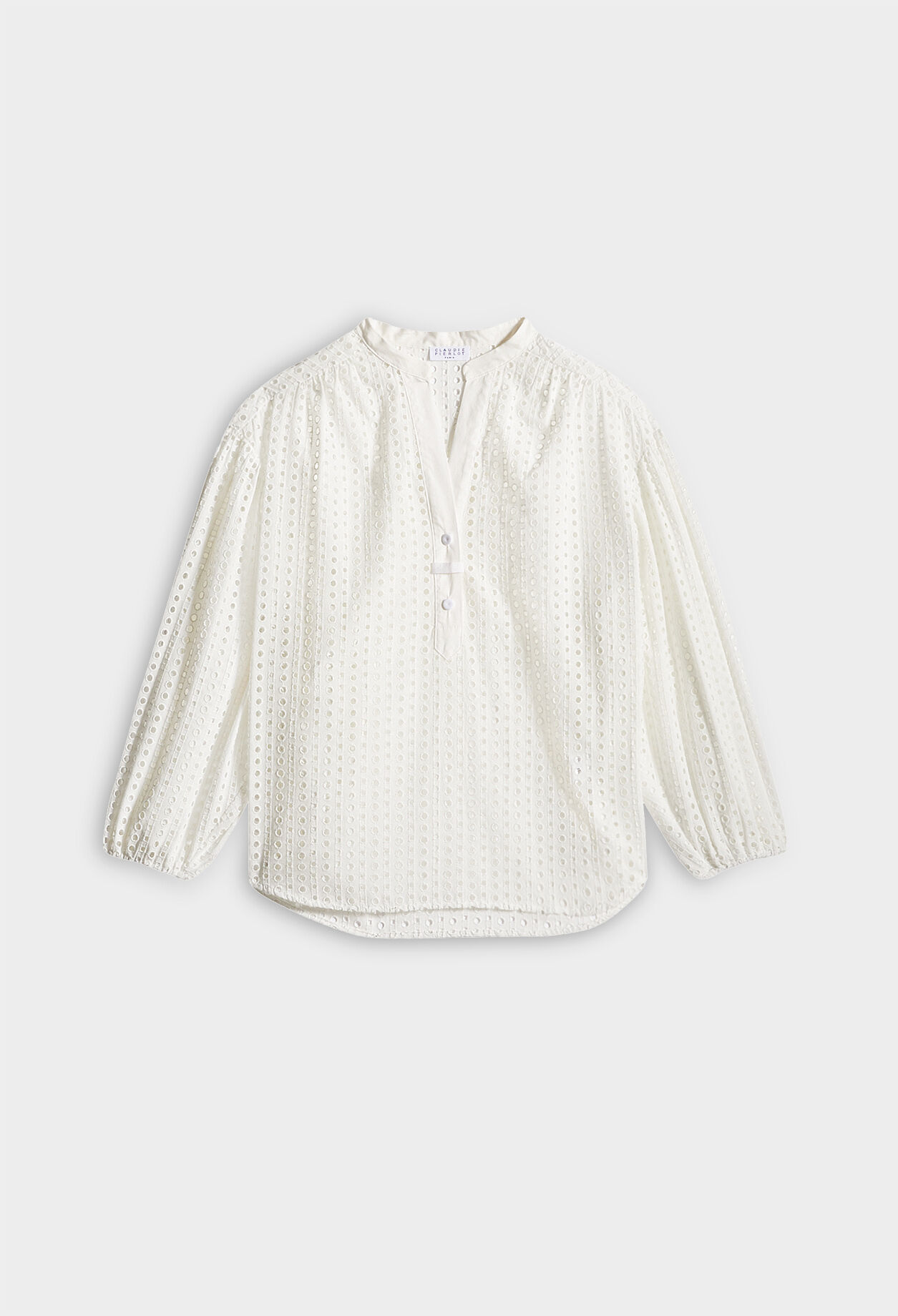 Organic cotton openwork blouse