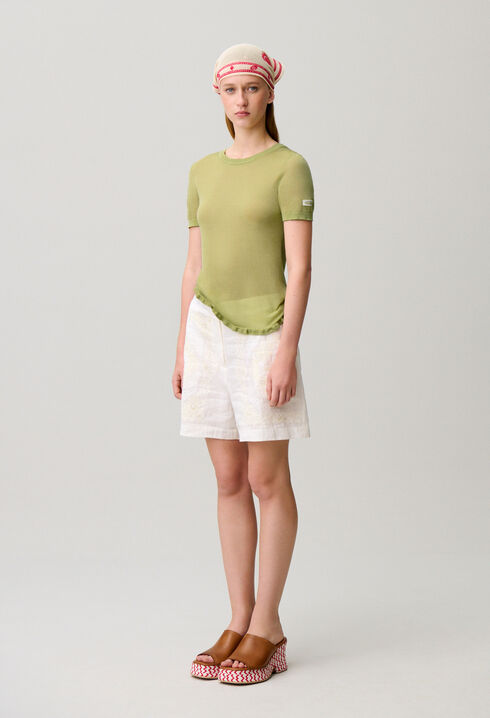 Ruffled knit top