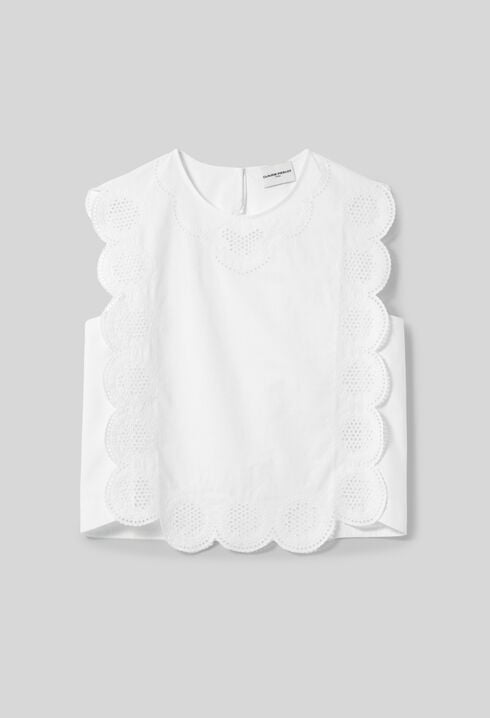 Sleeveless Embroidered Blouse