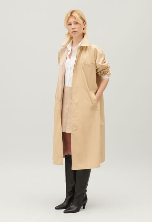 Beige reversible mid-length coat