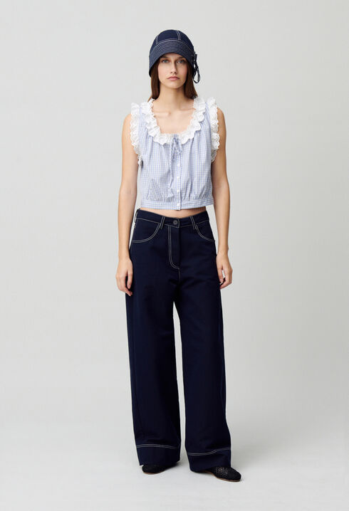 Lace checkered top