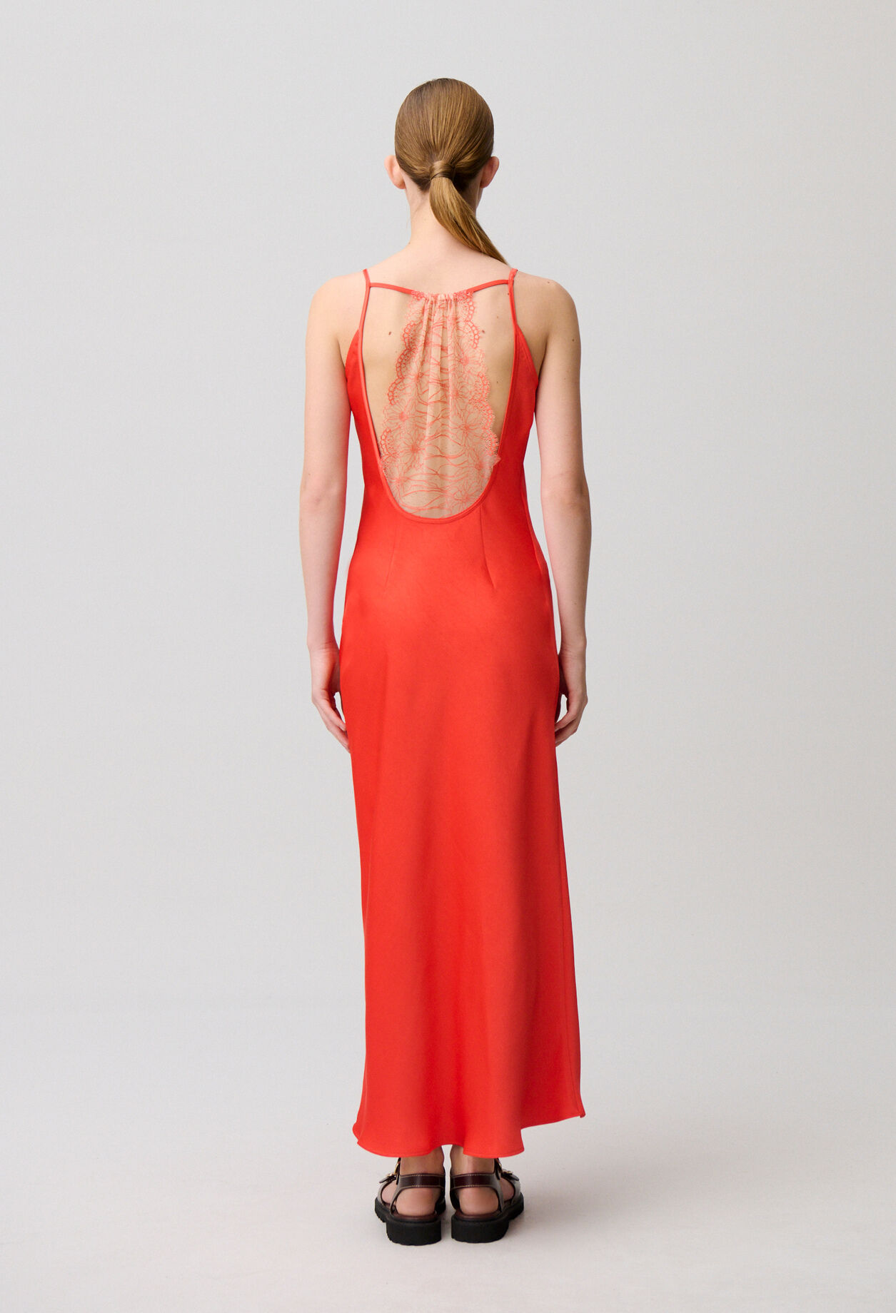 Flowy Satin Lace Dress