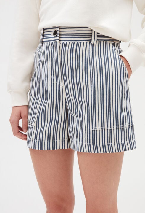 Two-tone striped shorts