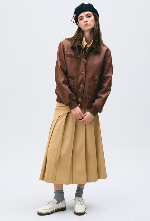 Oversized leather jacket