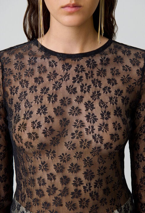 Sheer lace top