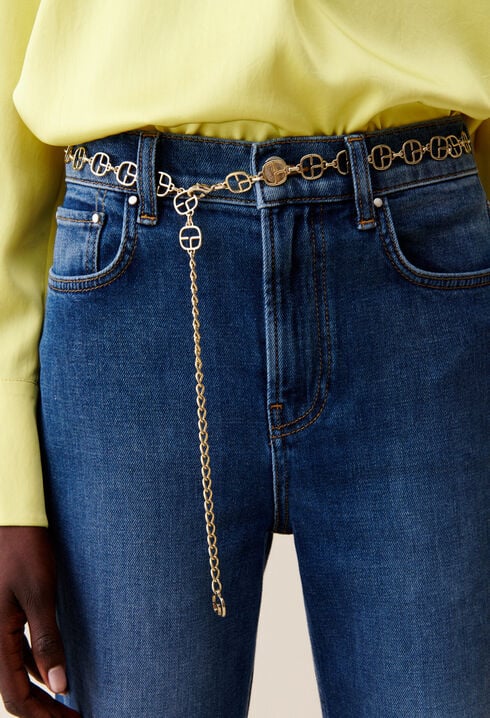 Gold Chain Belt with CP Monogram