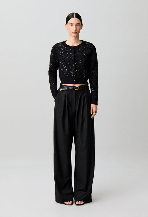 Classic sequin knit cardigan