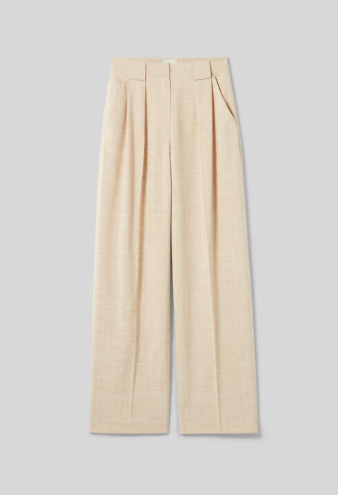 High-waisted wide-leg trousers