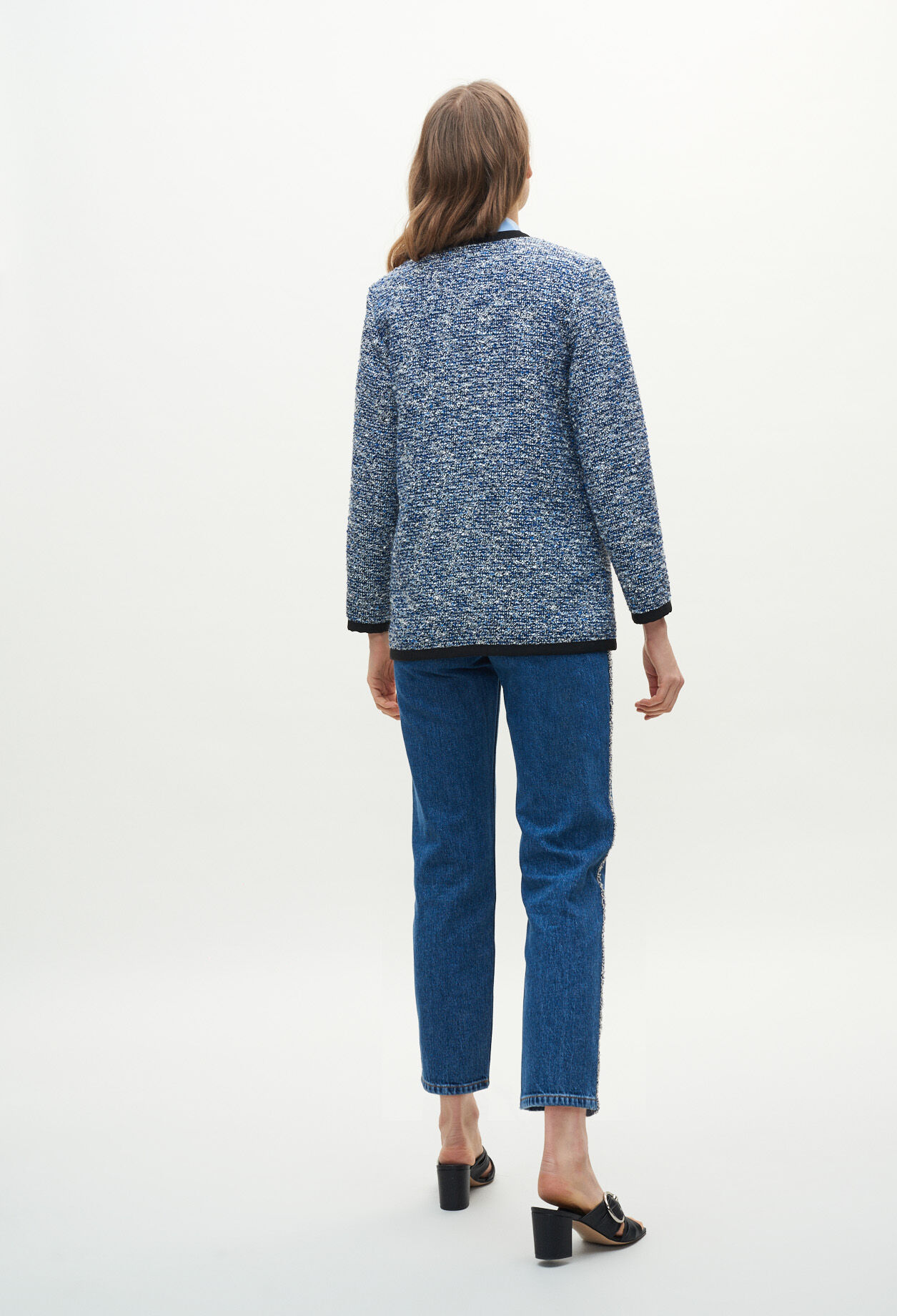 Tweed jacket with braids