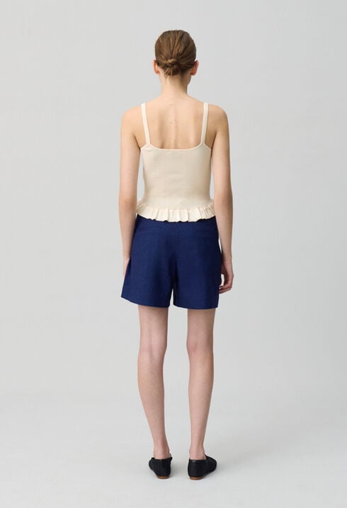Ruffled satin top