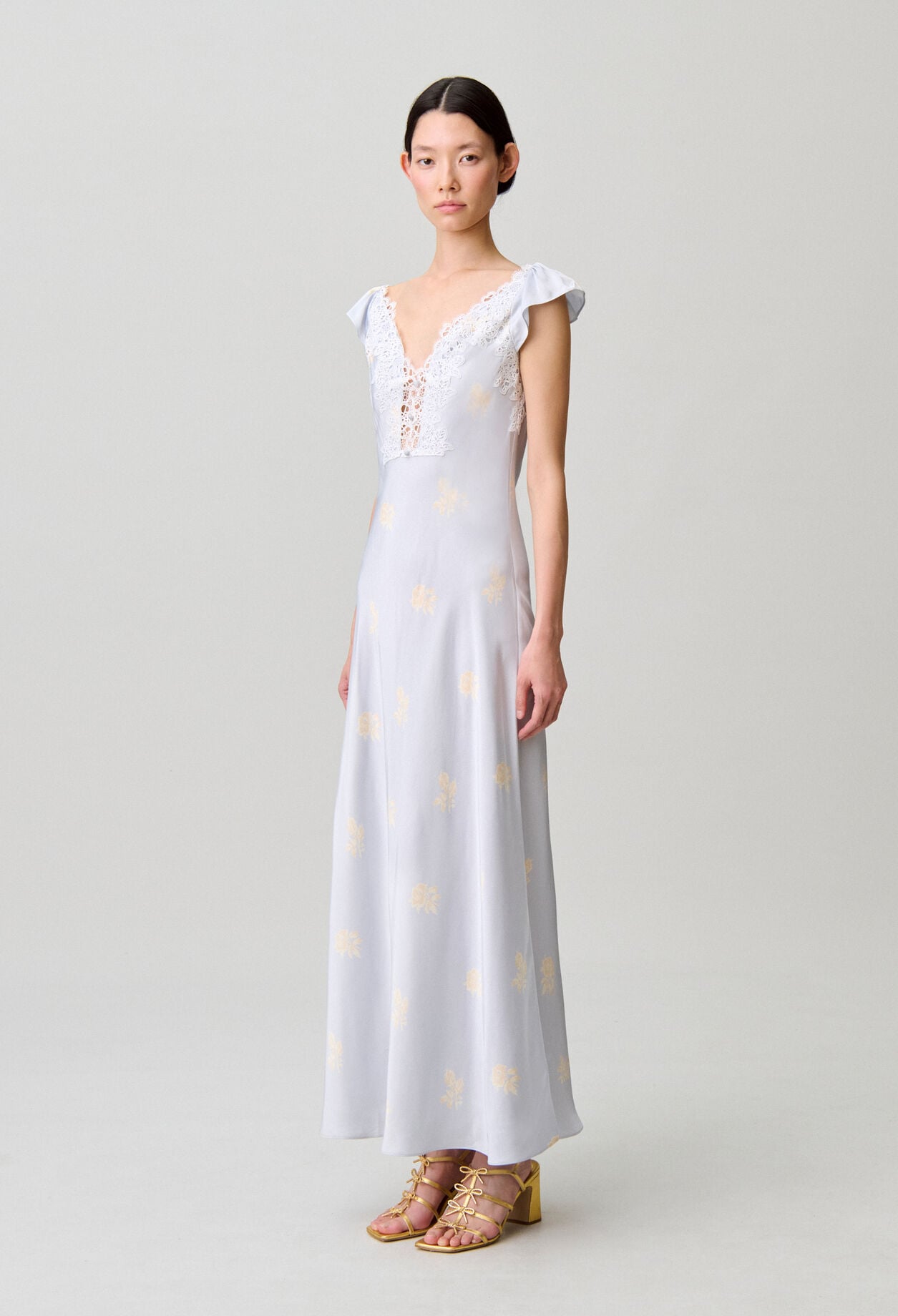 Floral satin dress