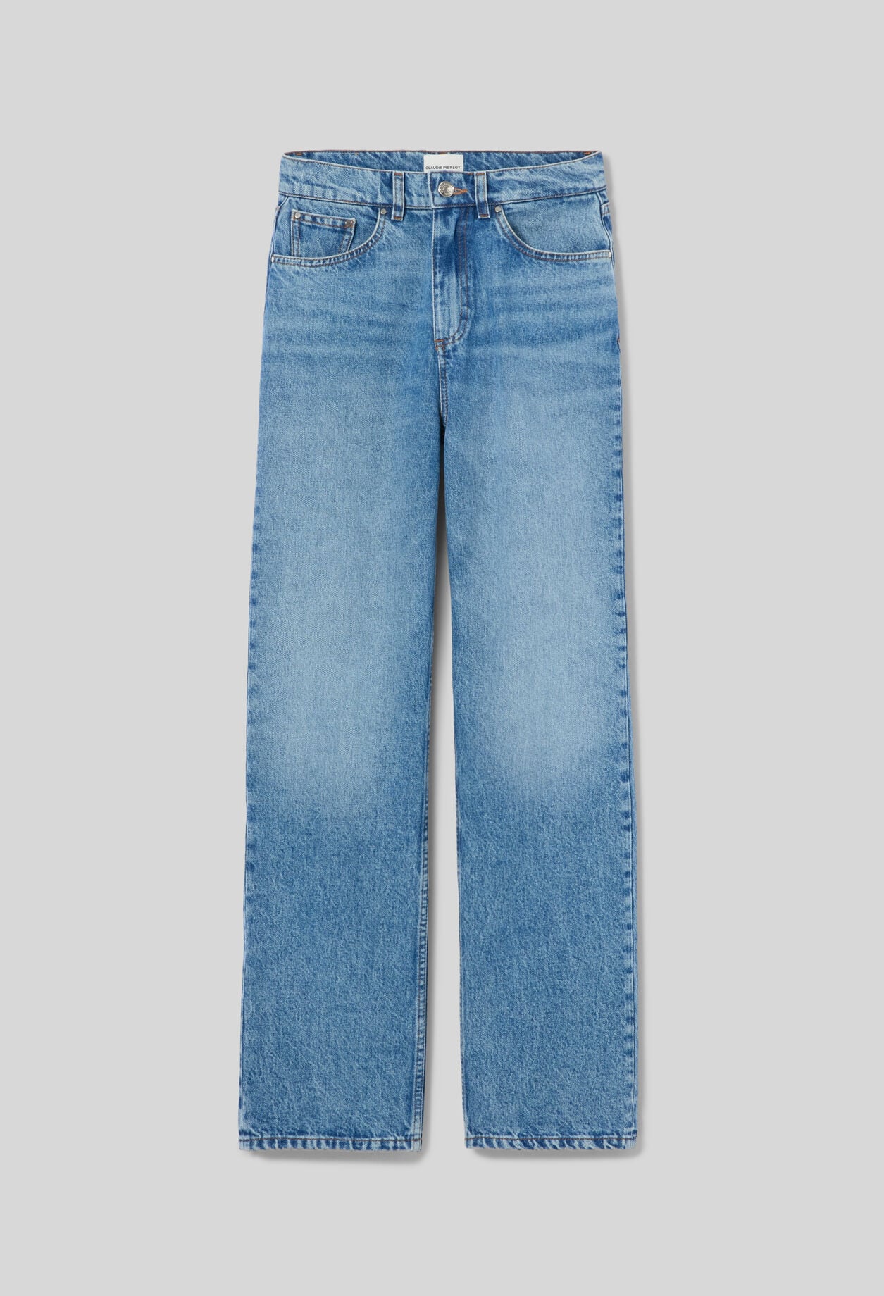 Straight washed denim jeans