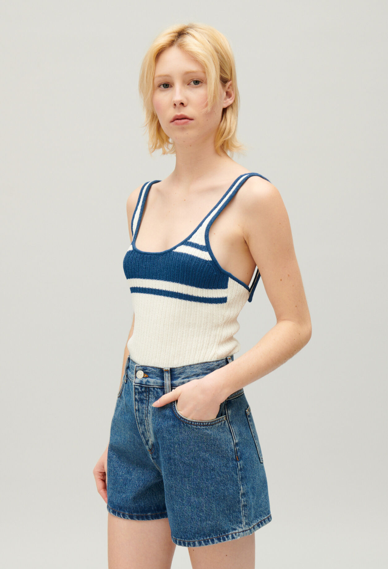 Cream knitted vest top