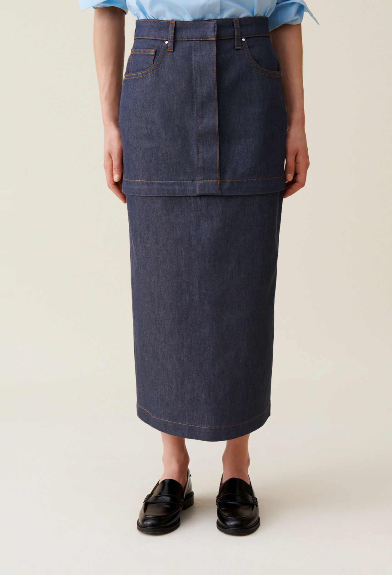 Zip Modular Denim Skirt