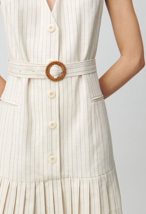 Pleated fitted short dress