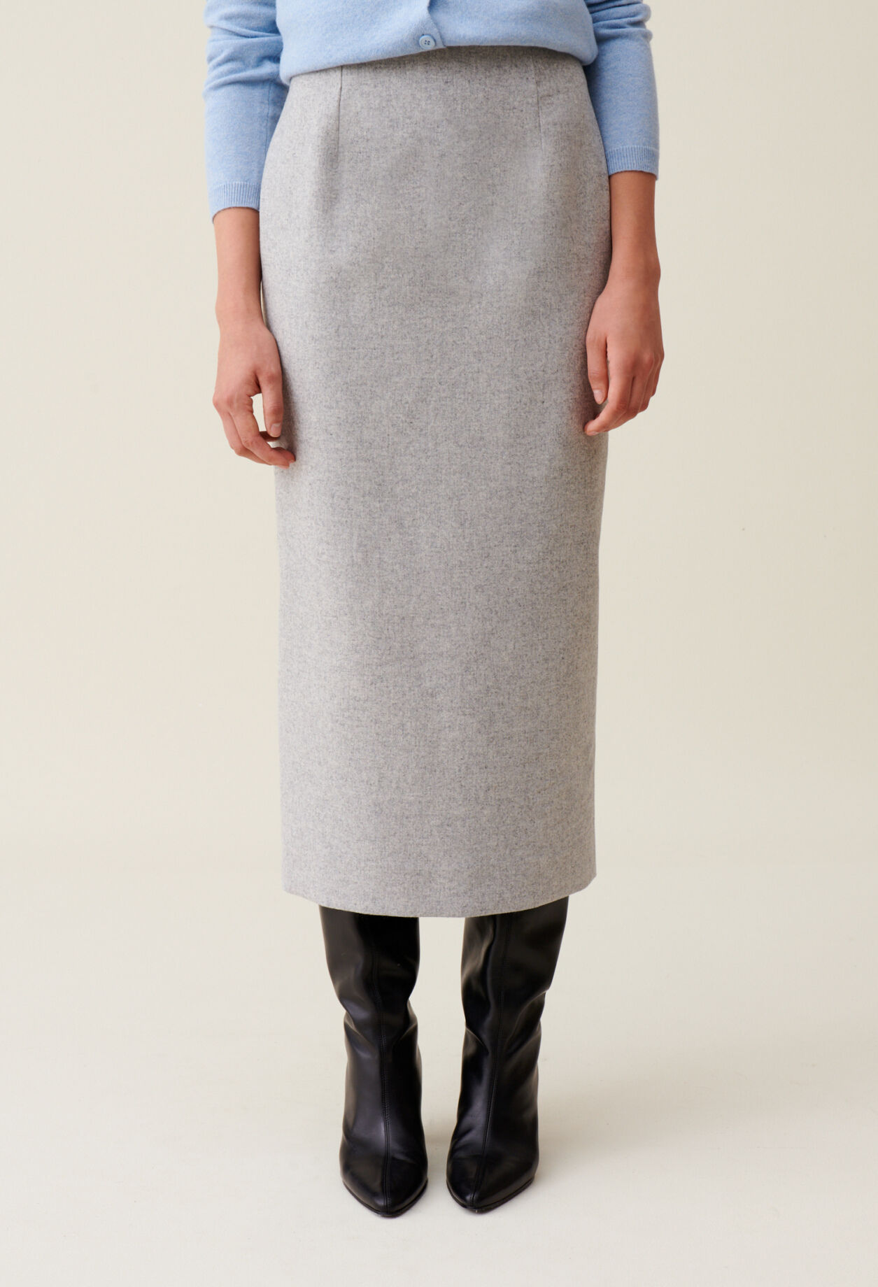 Plain grey pencil skirt deals