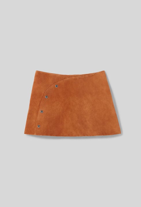 Suede mini skirt