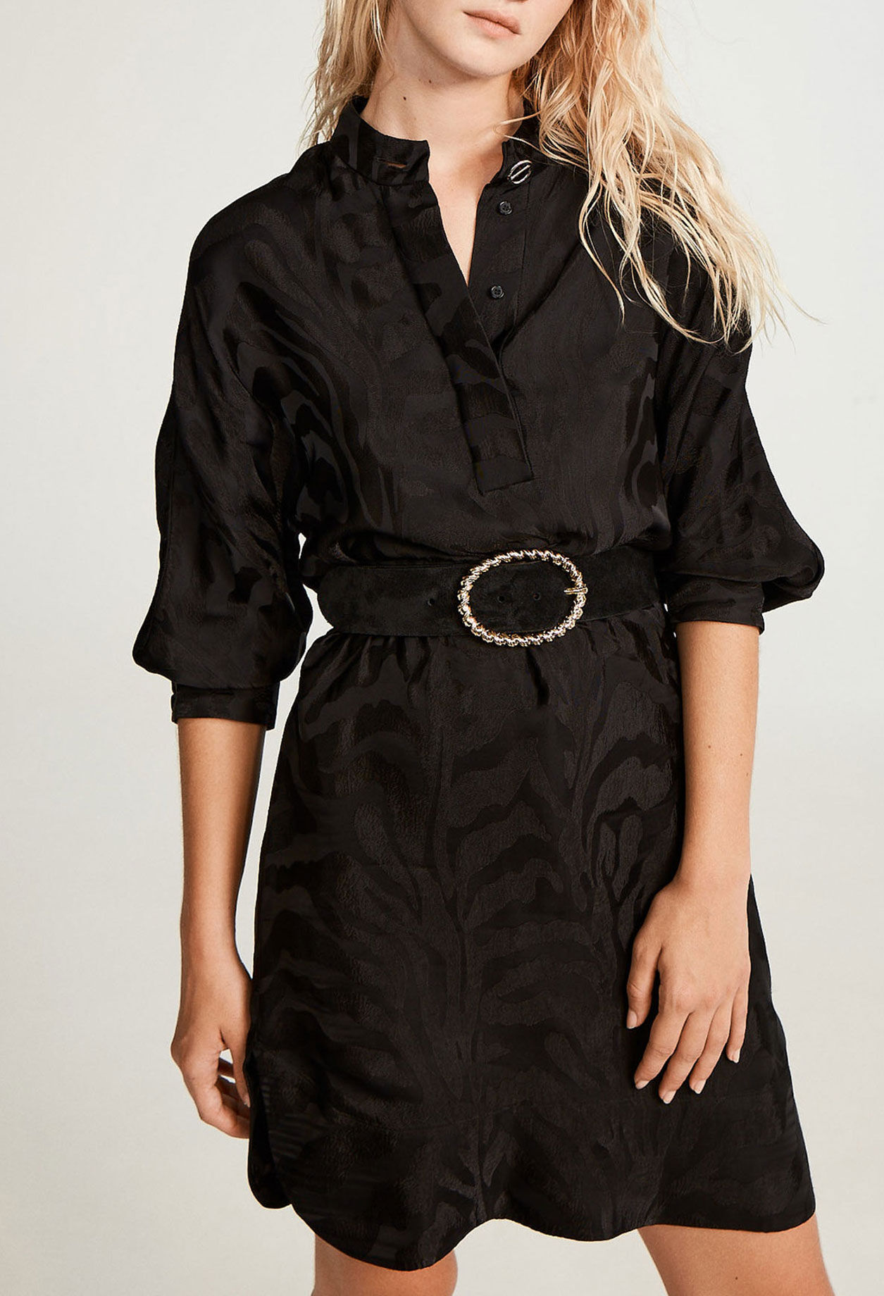 Black satin dress