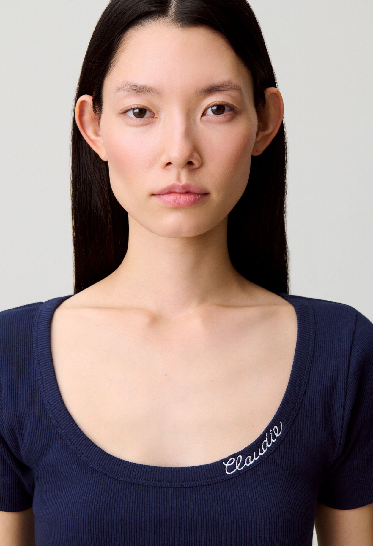 Embroidered cotton T-shirt