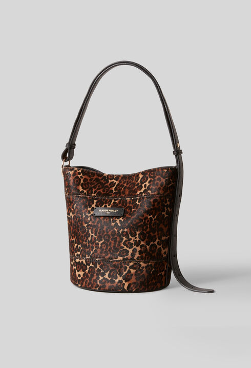 Solveig Leopard Bucket Bag