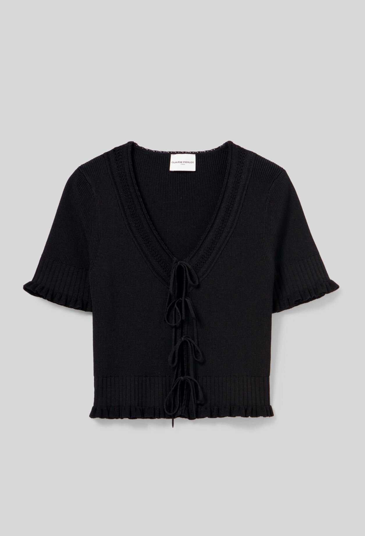 Fine knit top with bows