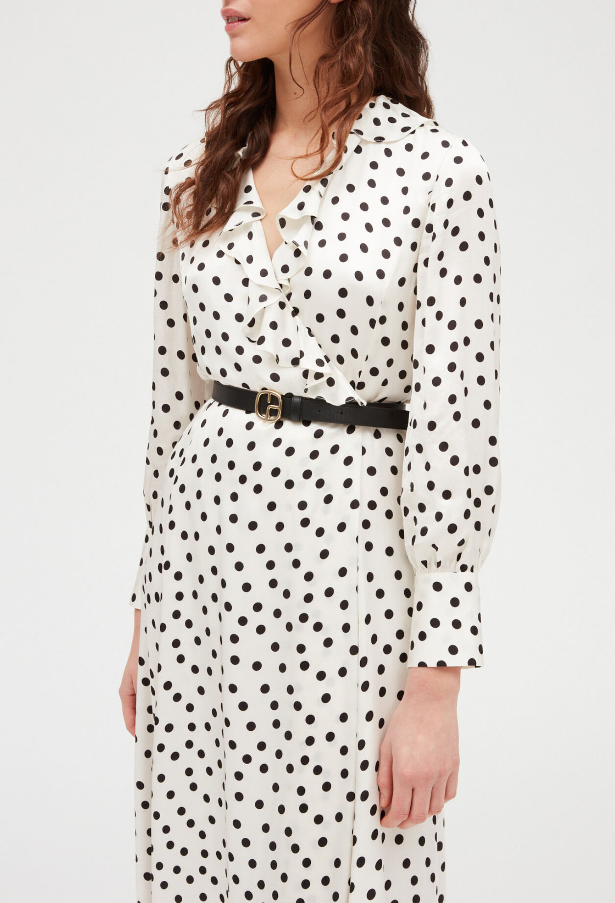 Mid-length polka dot dress