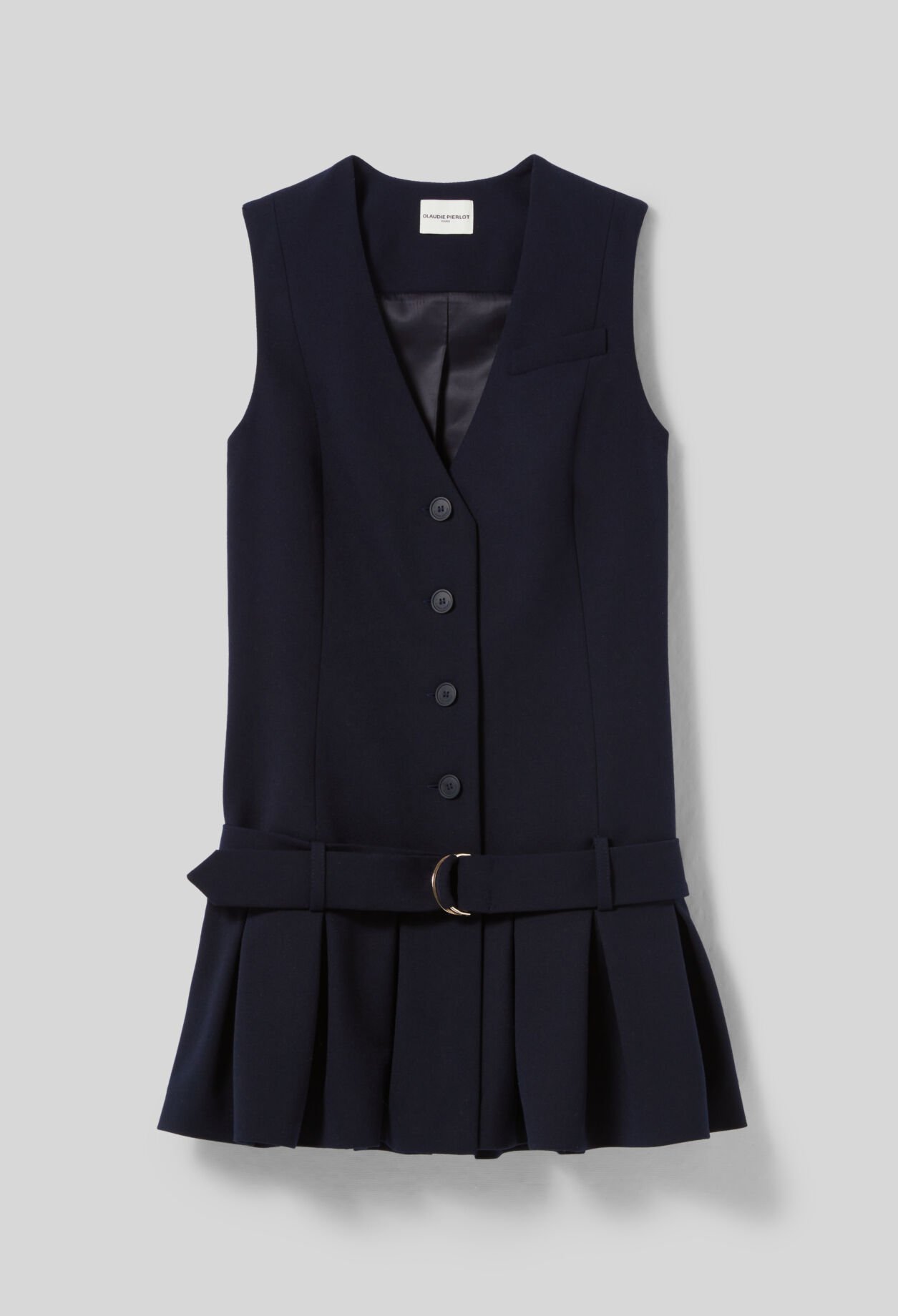 Pleated fitted short dress