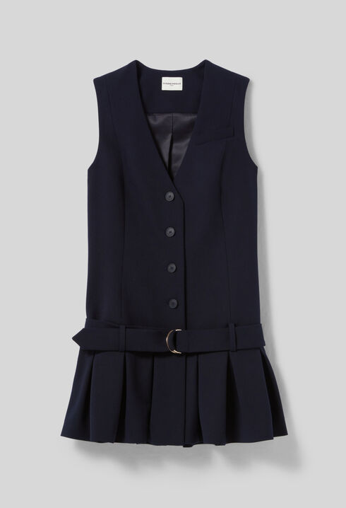 Pleated fitted short dress